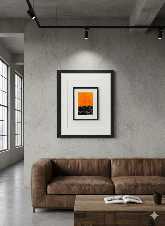 Dark sea under a hot sky